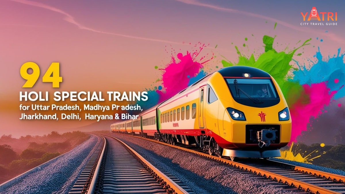 94 Holi Special Trains for Uttar Pradesh, Madhya Pradesh, Jharkhand, Delhi, Haryana, and Bihar